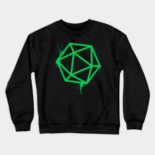 D20 Dice Green Tabletop RPG Gaming Crewneck Sweatshirt